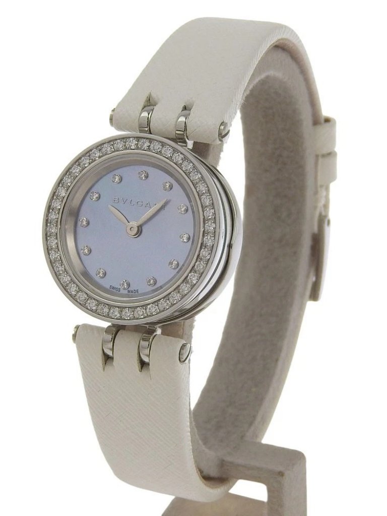 Bvlgari Bzero1 Watches Bz23s Diamond Bezel Blue Shelldial Stainless Steel